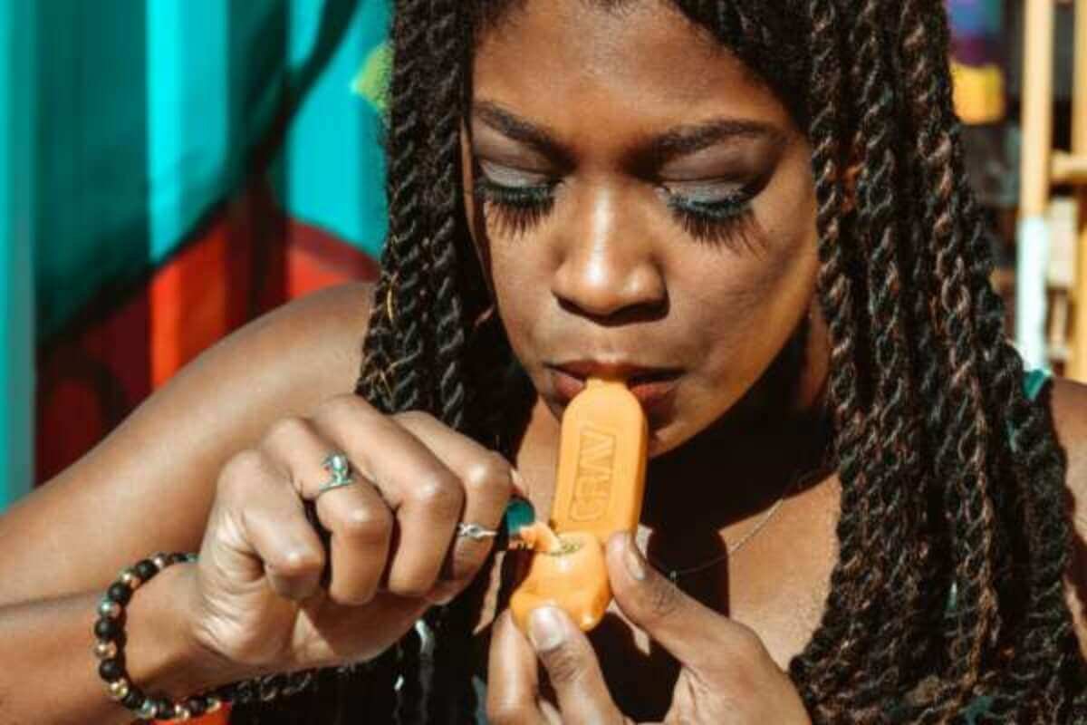 lady smoking cannabis