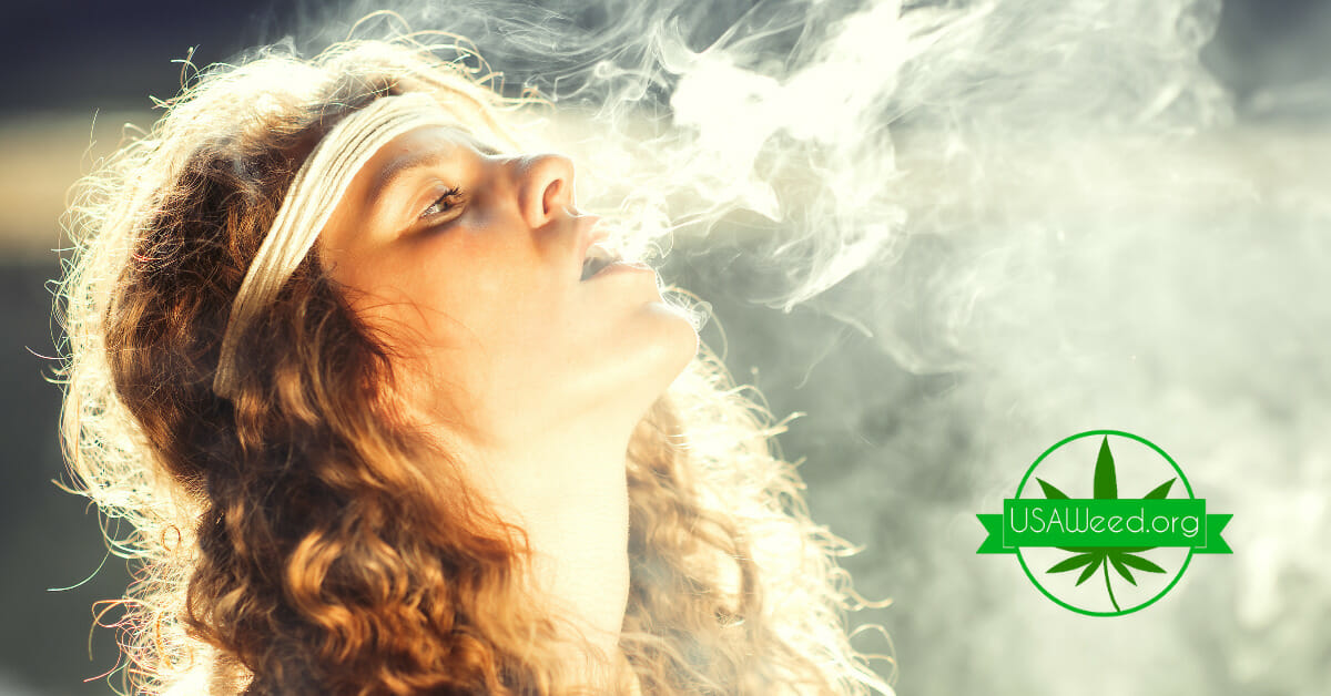 female smoking cannabis