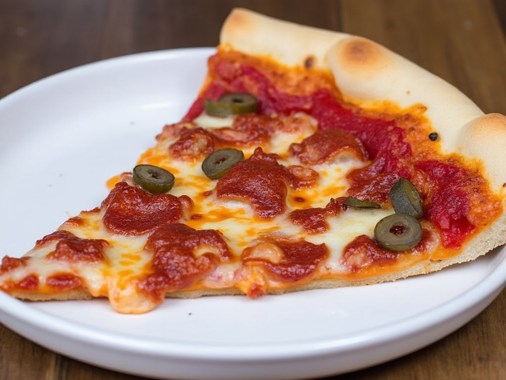 slice of pizza on a plate