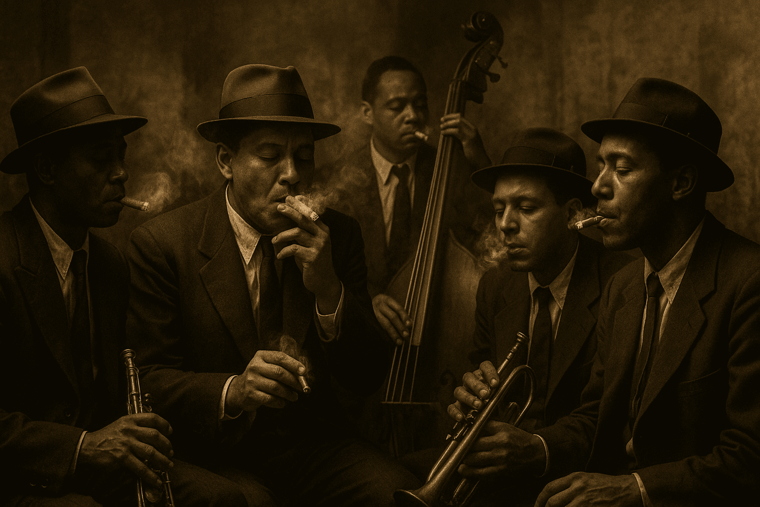 jazz player smoking cannabis before a show