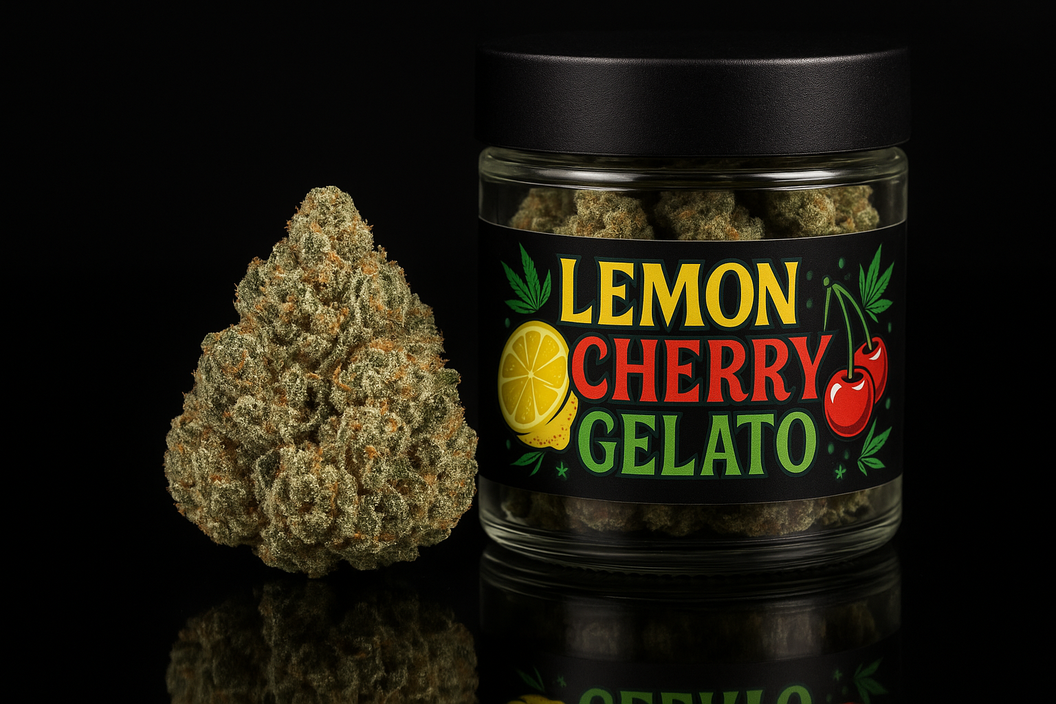 jar of Lemon Cherry Gelato Buds