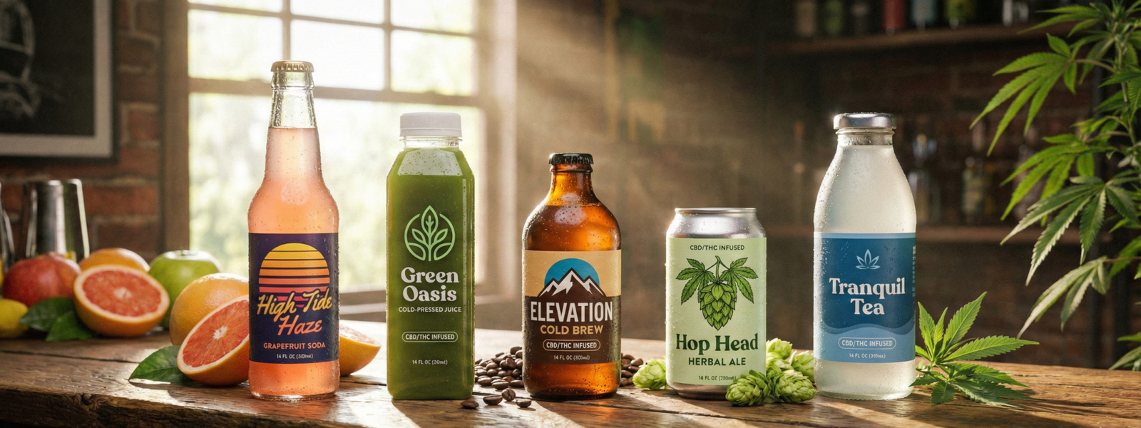 various types of  thc and CBD infused drinks