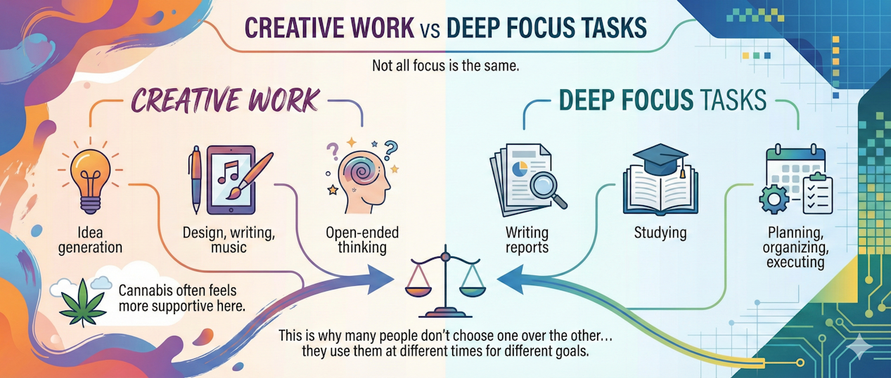 graphic for creative vs focus